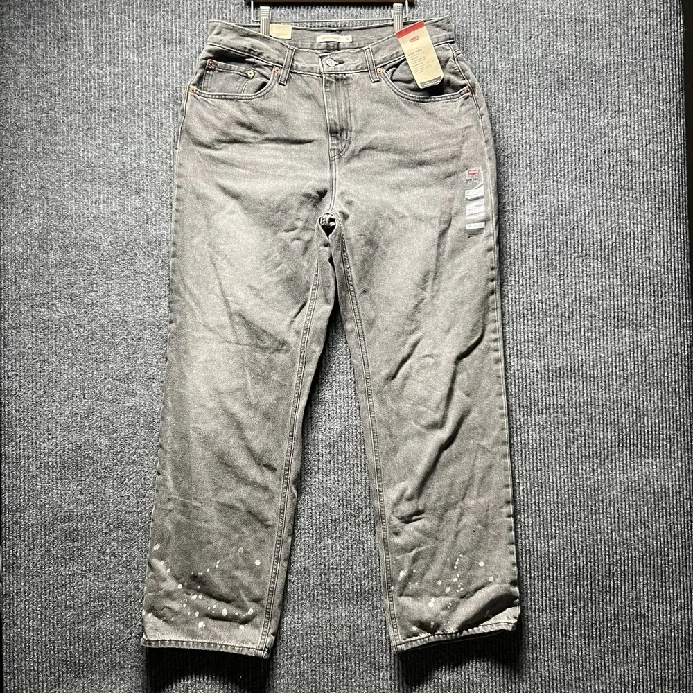 Levis Low Pro Mens Jeans 32x30 Faded Black Straight Leg‎ Mid Rise Relaxed NWT
